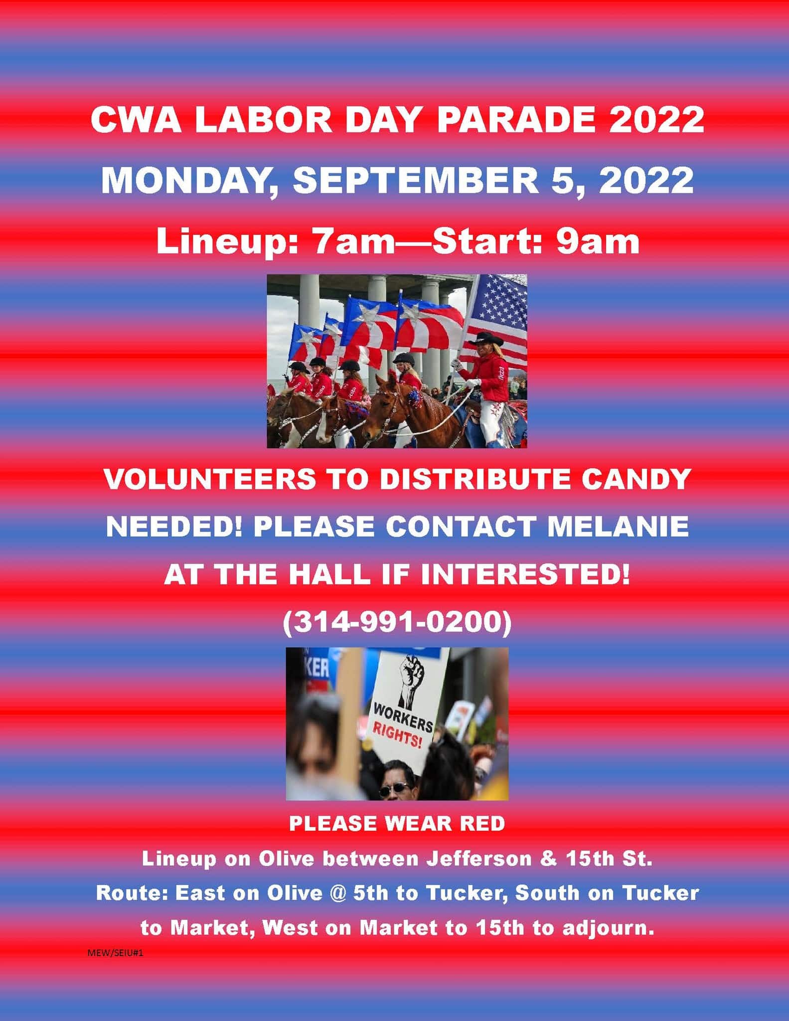 Wear red when you march in the Labor Day Parade this year (this year